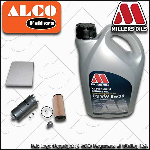 SERVICE KIT for VW NEW BEETLE 1.9 TDI OIL FUEL CABIN FILTER +XF OIL (1998-2010)