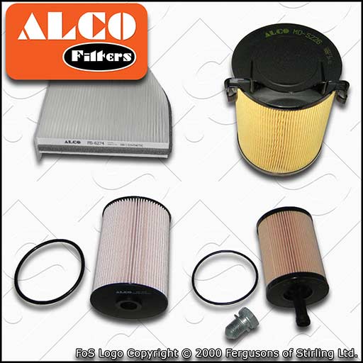 SERVICE KIT for VW CADDY 2K 2.0 SDI ALCO OIL AIR FUEL CABIN FILTERS (2004-2006)