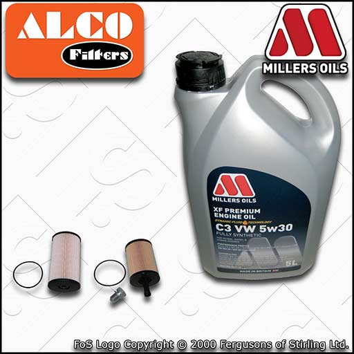 SERVICE KIT for VW PASSAT 3C 1.9 2.0 TDI OIL FUEL FILTER with XF OIL (2005-2010)