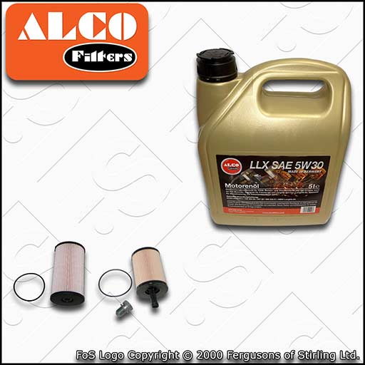 SERVICE KIT for VW PASSAT (3C) 1.9 TDI ALCO OIL FUEL FILTERS +5L OIL (2005-2010)