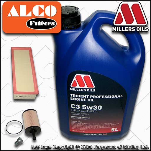 SERVICE KIT for AUDI A5 8T 2.0 TDI OIL AIR FILTERS +C3 OIL (2009-2012)