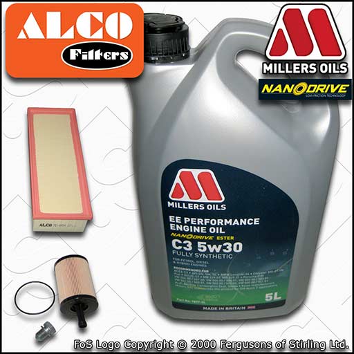 SERVICE KIT for AUDI A5 8T 2.0 TDI OIL AIR FILTERS +EE NANO OIL (2009-2012)
