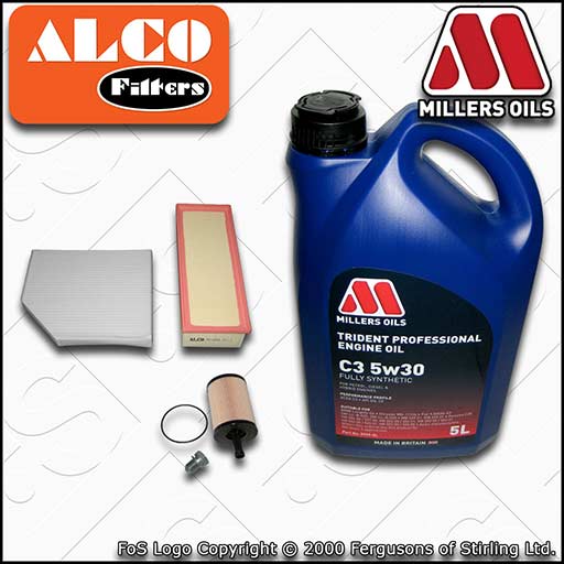 SERVICE KIT for AUDI A5 8T 2.0 TDI OIL AIR CABIN FILTERS +C3 OIL (2009-2012)