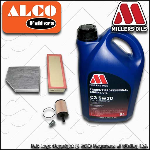 SERVICE KIT for AUDI A5 8T 2.0 TDI OIL AIR CABIN FILTERS +C3 OIL (2009-2012)