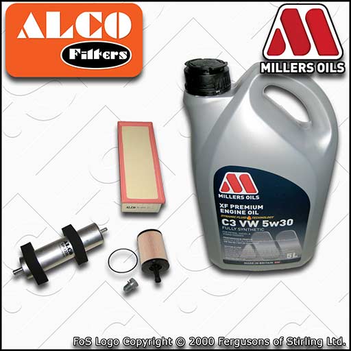 SERVICE KIT for AUDI A5 8T 2.0 TDI OIL AIR FUEL FILTERS +XF C3 OIL (2009-2012)