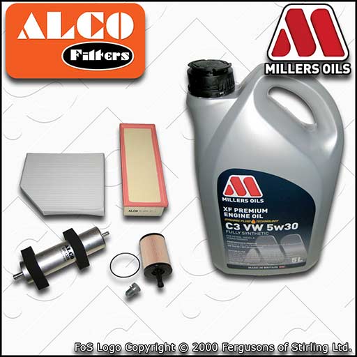SERVICE KIT for AUDI A5 8T 2.0 TDI OIL AIR FUEL CABIN FILTER +XF OIL (2009-2012)