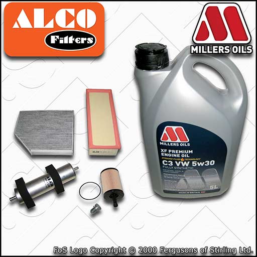SERVICE KIT for AUDI A5 8T 2.0 TDI OIL AIR FUEL CABIN FILTER +XF OIL (2009-2012)