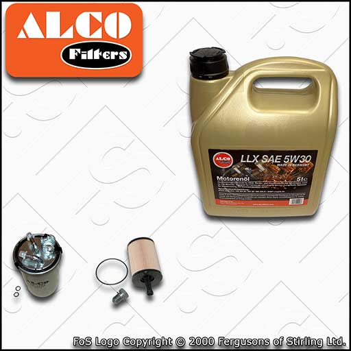 SERVICE KIT for VW POLO 9N 1.9 TDI ALCO OIL FUEL FILTERS +C3 OIL (2001-2005)