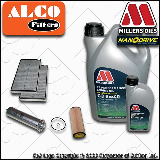 SERVICE KIT for BMW 5 SERIES E60 E61 520D M47 OIL FUEL CABIN FILTER +OIL (05-07)