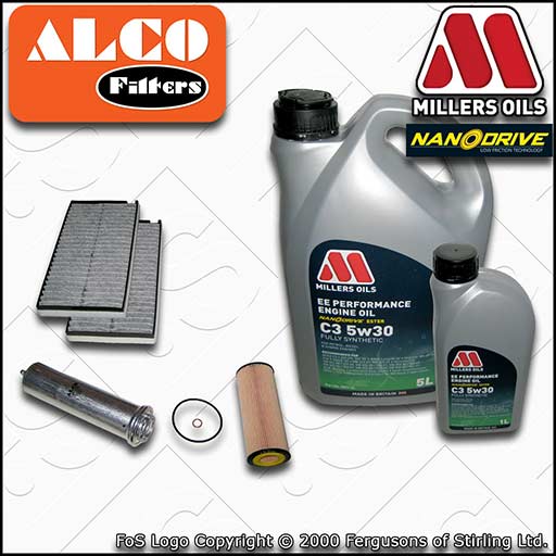 SERVICE KIT for BMW 5 SERIES E60 E61 520D M47 OIL FUEL CABIN FILTER +OIL (05-07)