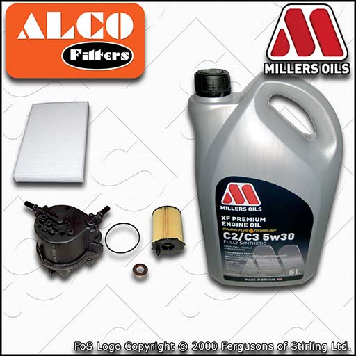 SERVICE KIT for PEUGEOT 1007 1.4 HDI OIL FUEL CABIN FILTERS +XF OIL (2005-2009)