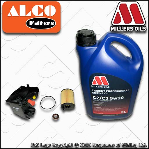 SERVICE KIT for PEUGEOT PARTNER 1.6 HDI DV6A/B/T ALCO OIL FUEL FILTERS +OIL