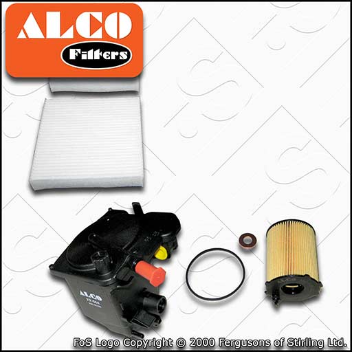 SERVICE KIT for PEUGEOT 207 1.6 HDI ALCO OIL FUEL CABIN FILTERS (2006-2011)