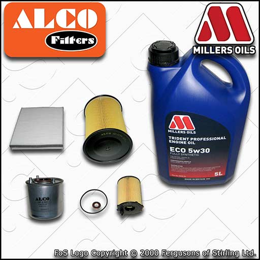 SERVICE KIT for VOLVO V40 1.6 D2 OIL AIR FUEL CABIN FILTERS +ECO OIL (2012-2016)