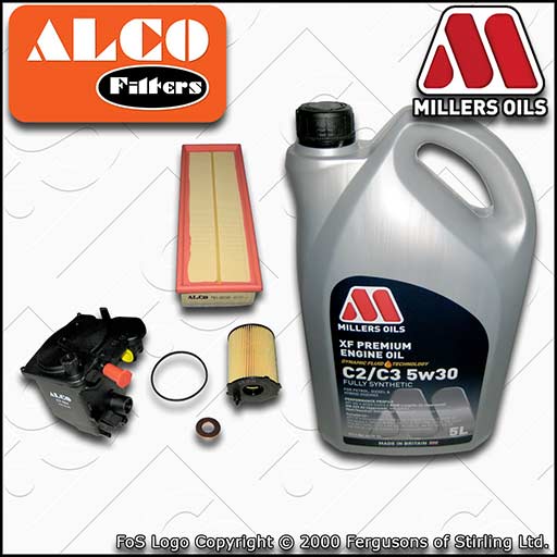 SERVICE KIT for CITROEN C4 PICASSO 1.6 HDI DV6TED4 OIL AIR FUEL FILTER+OIL 06-11
