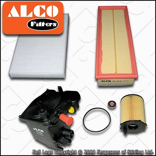 SERVICE KIT for PEUGEOT 307 1.6 HDI ALCO OIL AIR FUEL CABIN FILTERS (2004-2009)