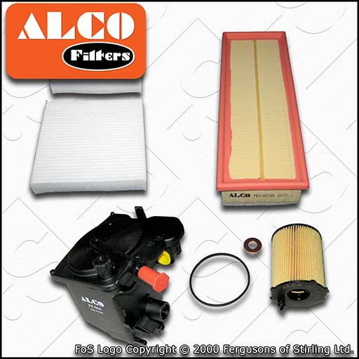 SERVICE KIT for PEUGEOT 207 1.6 HDI ALCO OIL AIR FUEL CABIN FILTERS (2006-2011)