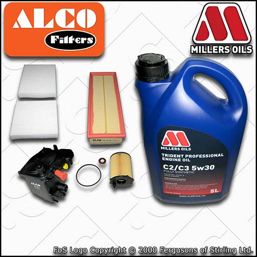 SERVICE KIT for PEUGEOT 207 1.6 HDI OIL AIR FUEL CABIN FILTERS +OIL (2006-2011)