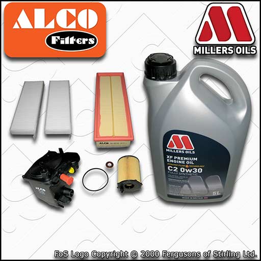 SERVICE KIT for PEUGEOT 3008 1.6 HDI DV6TED4 OIL AIR FUEL CABIN FILTERS +C2 OIL