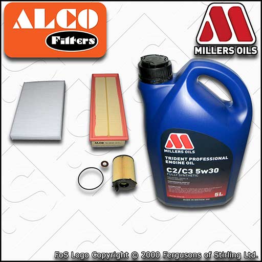 SERVICE KIT for PEUGEOT 307 1.6 HDI ALCO OIL AIR CABIN FILTERS +OIL (2004-2009)