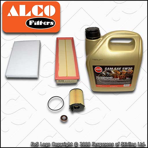 SERVICE KIT for PEUGEOT 308 1.6 HDI SW ALCO OIL AIR CABIN FILTERS +OIL 2007-2010