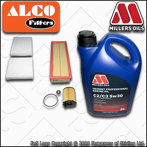 SERVICE KIT for PEUGEOT 207 1.6 HDI ALCO OIL AIR CABIN FILTERS +OIL (2006-2011)