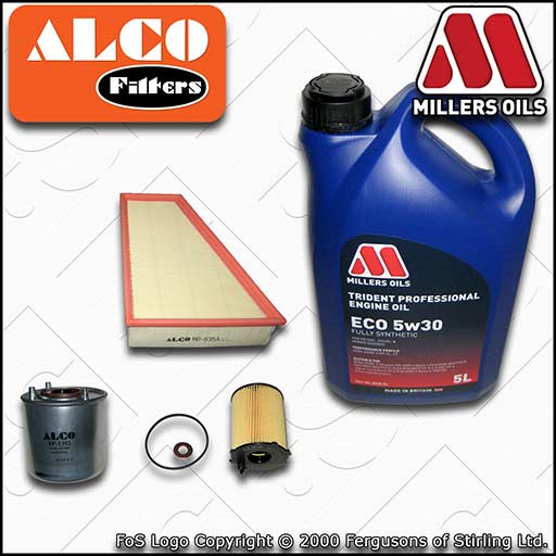 SERVICE KIT for FORD S-MAX 1.6 TDCI ALCO OIL AIR FUEL FILTERS +OIL (2011-2014)