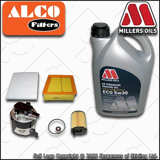 SERVICE KIT for FORD FIESTA MK7 1.6 TDCI HHJ* OIL AIR FUEL CABIN FILTERS +OIL