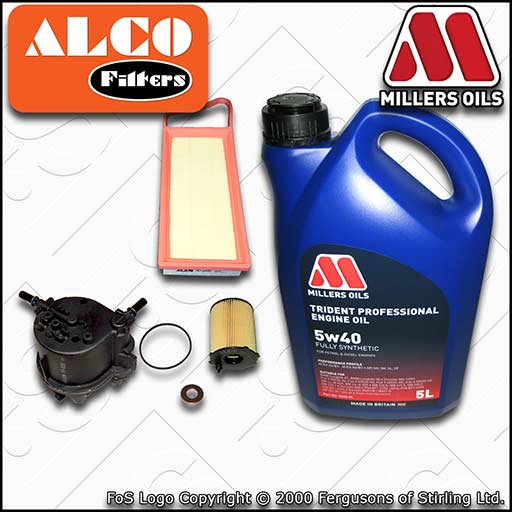 SERVICE KIT for PEUGEOT 307 1.4 HDI OIL AIR FUEL FILTERS +5w40 OIL (2001-2005)