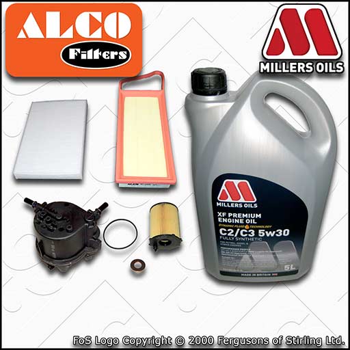 SERVICE KIT for CITROEN C2 1.4 HDI OIL AIR FUEL CABIN FILTERS +XF OIL 2003-2009