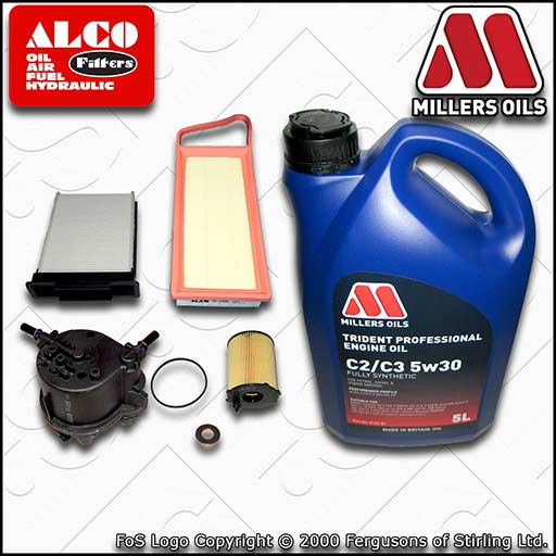 SERVICE KIT for CITROEN C1 1.4 HDI OIL AIR FUEL CABIN FILTERS +OIL (2005-2014)