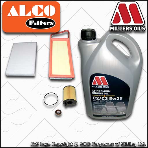 SERVICE KIT for PEUGEOT 307 1.4 HDI OIL AIR CABIN FILTERS +OIL (2001-2005)