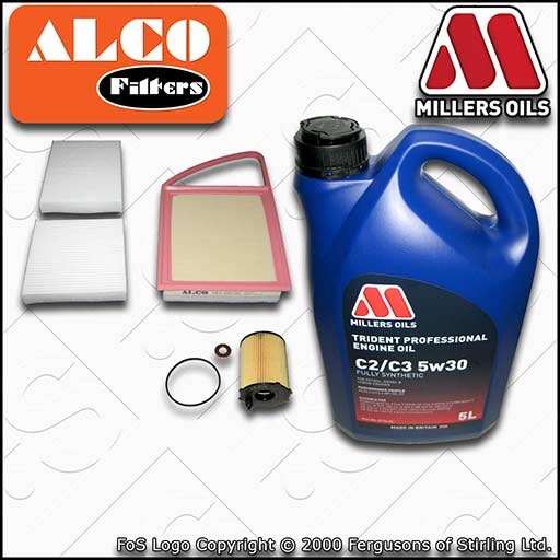 SERVICE KIT for PEUGEOT 2008 1.4 HDI OIL AIR CABIN FILTERS +5w30 OIL (2013-2019)