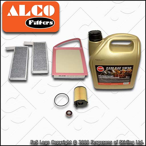 SERVICE KIT for PEUGEOT 308 1.6 HDI ALCO OIL AIR CABIN FILTERS +OIL (2013-2018)