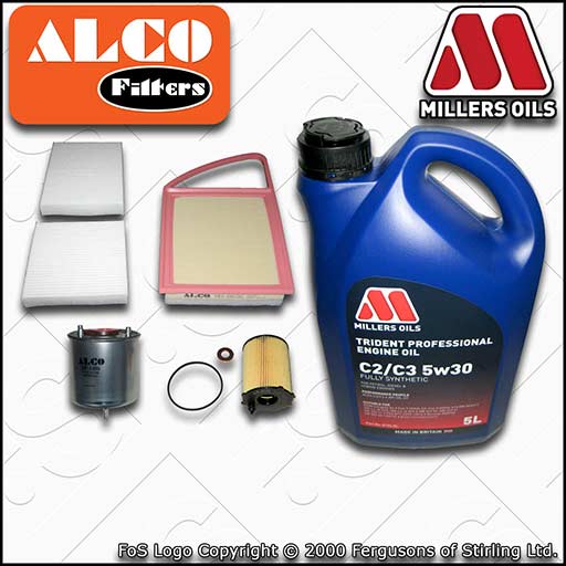 SERVICE KIT for CITROEN DS3 1.4 1.6 HDI OIL AIR FUEL CABIN FILTERS +5w30 OIL