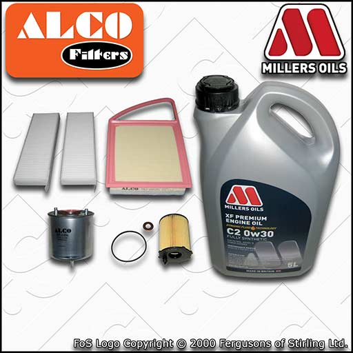 SERVICE KIT for CITROEN DS5 1.6 HDI OIL AIR FUEL CABIN FILTERS +OIL (2011-2015)