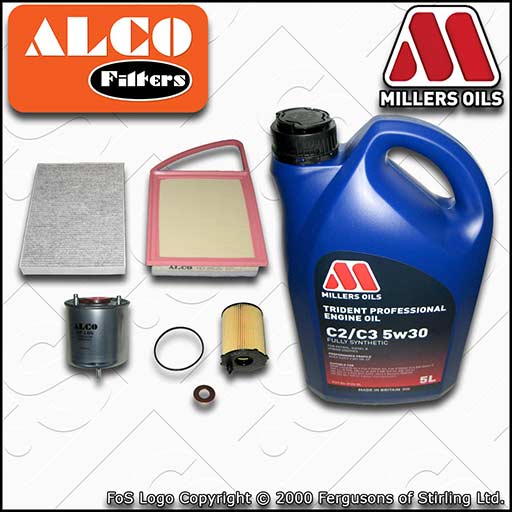 SERVICE KIT for CITROEN C5 1.6 HDI OIL AIR FUEL CABIN FILTERS +OIL (2010-2015)