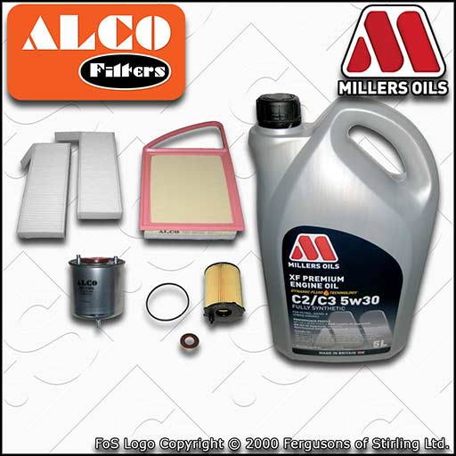 SERVICE KIT for PEUGEOT 308 1.6 HDI OIL AIR FUEL CABIN FILTER +OIL 2013-2018