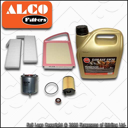 SERVICE KIT for PEUGEOT 308 1.6 HDI ALCO OIL AIR FUEL CABIN FILTER OIL 2013-2018