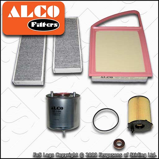 SERVICE KIT for PEUGEOT 308 1.6 HDI ALCO OIL AIR FUEL CABIN FILTER 2013-2018