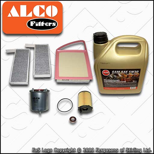 SERVICE KIT for PEUGEOT 308 1.6 HDI OIL AIR FUEL CABIN FILTERS +OIL 2013-2018