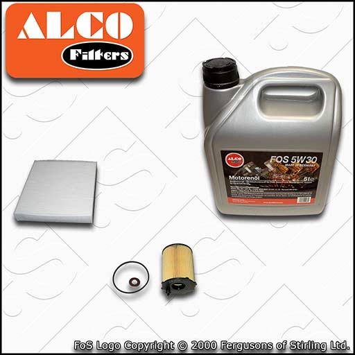 SERVICE KIT for VOLVO S40 II V50 1.6 D D2 ALCO OIL CABIN FILTER +OIL (2005-2012)