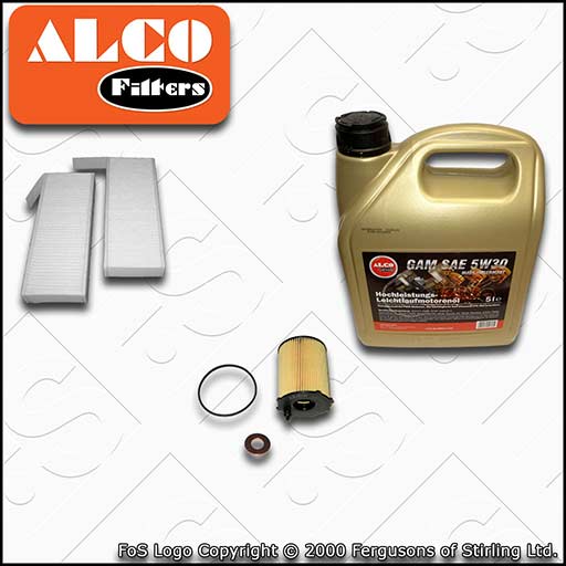 SERVICE KIT for PEUGEOT 308 1.6 HDI ALCO OIL CABIN FILTERS with OIL (2013-2018)