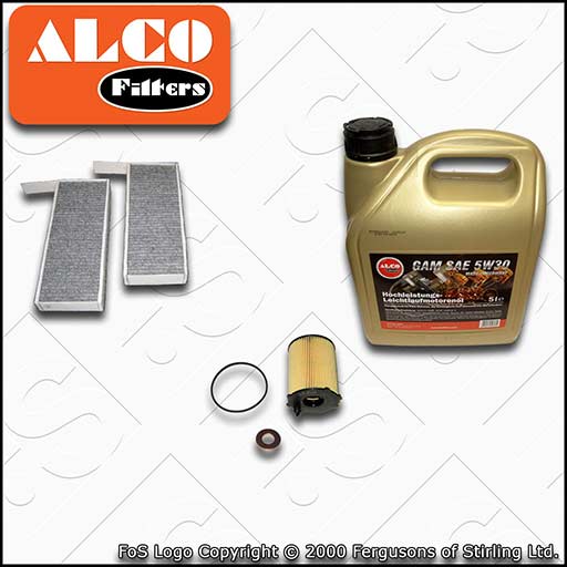 SERVICE KIT for PEUGEOT 308 1.6 HDI ALCO OIL CABIN FILTERS with OIL (2013-2018)