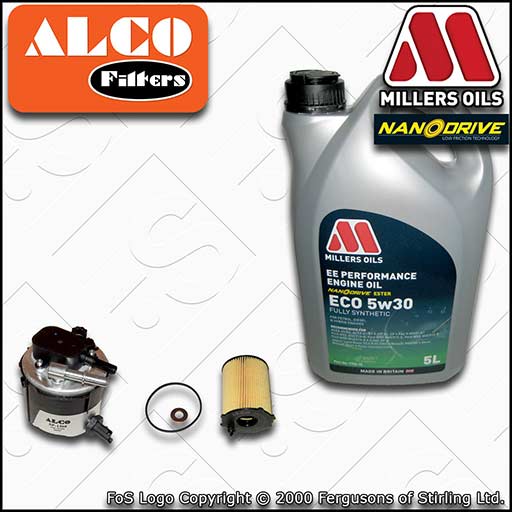 SERVICE KIT for FORD C-MAX 1.6 TDCI OIL FUEL FILTERS +EE ECO OIL (2007-2010)