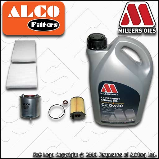 SERVICE KIT for PEUGEOT 2008 1.4 HDI OIL FUEL CABIN FILTER +0w30 OIL (2013-2019)