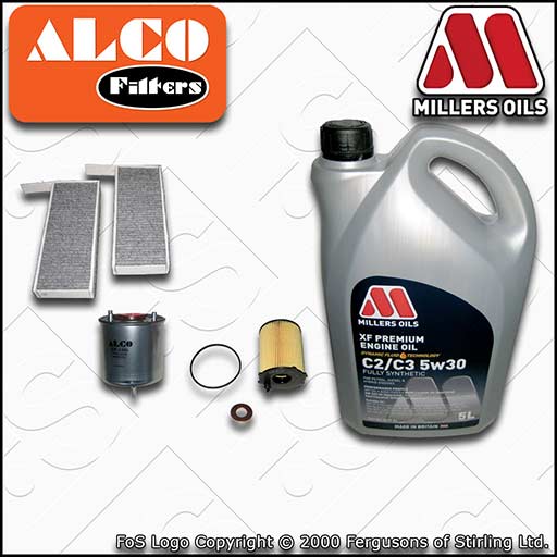 SERVICE KIT for PEUGEOT 308 1.6 HDI OIL FUEL CABIN FILTERS +OIL (2013-2018)