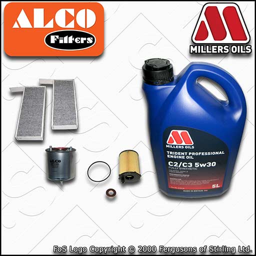 SERVICE KIT for PEUGEOT 308 1.6 HDI OIL FUEL CABIN FILTERS +OIL (2013-2018)