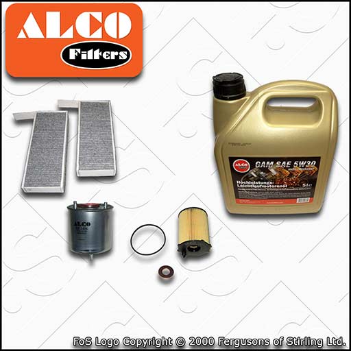 SERVICE KIT for PEUGEOT 308 1.6 HDI ALCO OIL FUEL CABIN FILTERS +OIL (2013-2018)