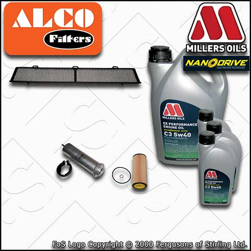 SERVICE KIT for BMW 3 SERIES E9X M57D30 2993CC OIL FUEL CABIN FILTER +5w40 OIL